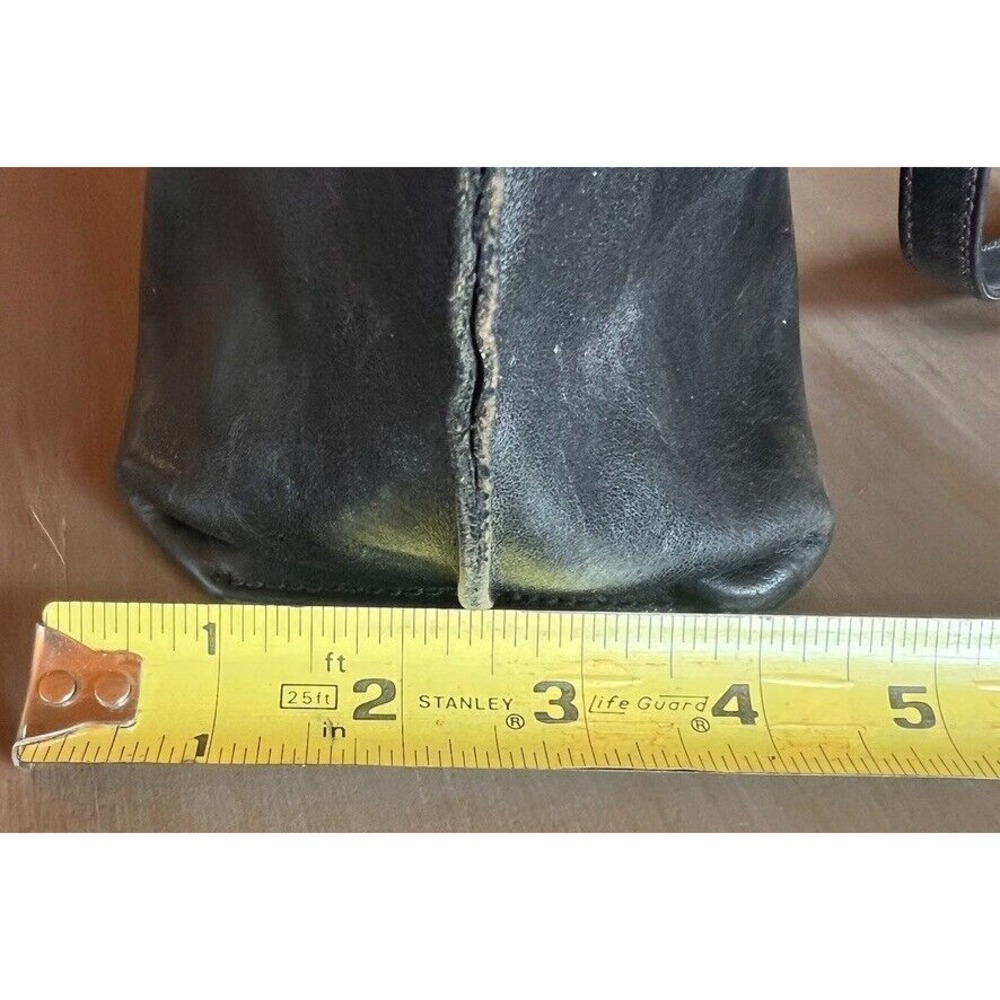 Vintage Original Monsac MW‎ Black Leather Handbag Elegant Timeless Purse Tote - Picture 16 of 16